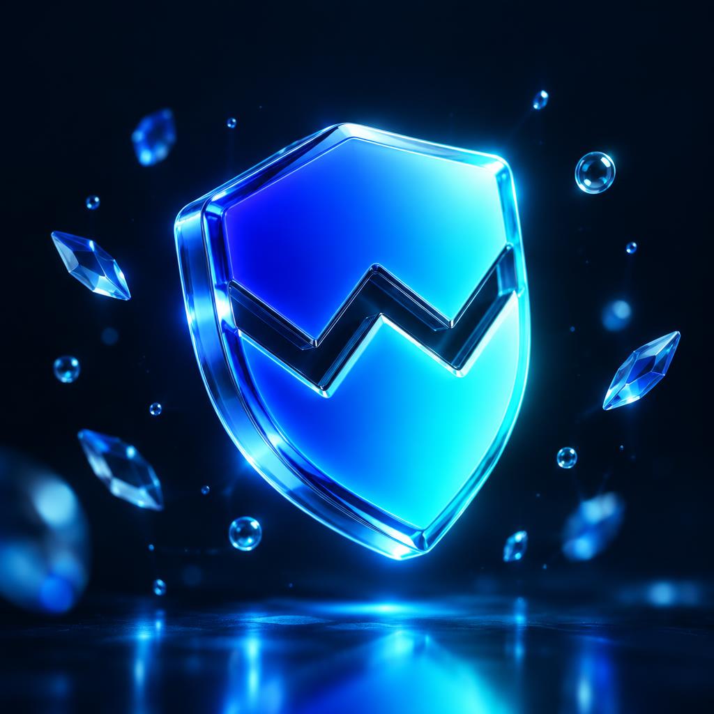 Glass shield with a glowing keyhole